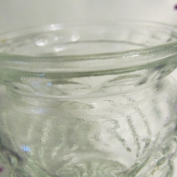 Vintage Anchor Hocking Diamond Cut Apothecary Jar Flower Bottom - Picture 6 of 10